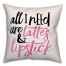 Lattes and Lipstick 18x18 Throw Pillow