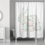 Mint Floral Tranquil Rabbit 71x74 Shower Curtain