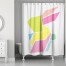 Geometric Neon Bunny 71x74 Shower Curtain