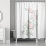 Mint Floral Curious Rabbit 71x74 Shower Curtain