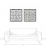 Geometric Tile 36x36 Black Floating Frame Canvas Set