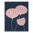 Pink and White Mod Flowers 16x20 Canvas