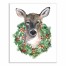 Designs Direct Creative Group Reindeer with Wreath Canvas 16x20 Canvas Wall Art