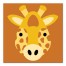 Giraffe Face Friend 12x12 Canvas Wall Art