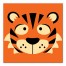 Tiger Face Friend 12x12 Canvas Wall Art