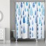 Tribal Blue Rain Drops Shower Curtain