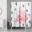 Pink Watercolor Floral Shower Curtain