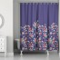 Purple Floral and Dots Shower Curtain