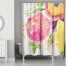 Pink and Yellow Floral Shower Curtain