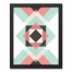 Geometric Pattern in Pink and Teal 11x14 Black Framed Canvas