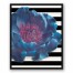 Blue Flower on Black and White Stripes II 24x30 Black Floating Framed Canvas