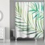 Green Watercolor Palms Shower Curtain