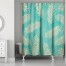 Teal Fern Pattern Shower Curtain