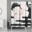Blush and Black Floral Shower Curtain