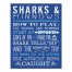Sharks & Minnows Swimming Pool 11x14 Canvas Wall Art