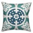 Blue and Teal Print  Outdoor Throw Pillow