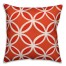 Orange and White Geometric Circles  Outdoor Throw Pillow