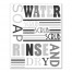 Bathroom Words Collage Canvas Wall Art, 16x20