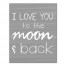 I Love You to the Moon and Back Gray Wall Art