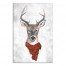 Reindeer Wearing Santa Hat 12x18 Canvas Wall Art