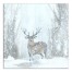Deer Walking Through Blizzard 20x20 Canvas Wall Art
