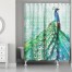 Watercolor Boho Peacock 71x74 Shower Curtain