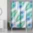 Watercolor Peacock Feathers 71x74 Shower Curtain