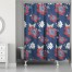 Red and White Blooms 71x74 Shower Curtain