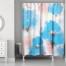 Blue Watercolor Poppies 71x74 Shower Curtain