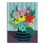 Designs Direct Creative Group Colorful Flowers in Teal Striped Vase Wall Art