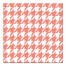 Coral Houndstooth  12x12 Canvas Wall Art