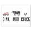 Oink Moo Cluck  12x16 Canvas Wall Art