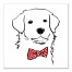 Dog With Polka Dot Bow 12x12 Canvas Wall Art