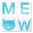 Meow Blue Wall Art
