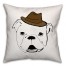 Dog with Hat Pillow Cover