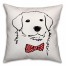Dog with Polka Dot Bow Tie Pillow Cover