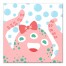 Cute Pink Bow Sea Monster 12x12 Canvas Wall Art