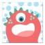 Pink Sea Monster 12x12 Canvas Wall Art