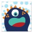 Blue Sea Monster 12x12 Canvas Wall Art
