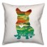 Colorful Silhouette Corgi Pillow Cover