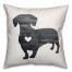 Gray Silhouette Dachshund Pillow