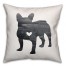 Gray Silhouette Frenchie Pillow