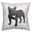 Gray Silhouette Frenchie Pillow Cover