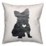 Gray Silhouette Yorkie Pillow