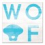 Woof Distressed Blue Wall Art
