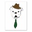 Dog with Tie and Hat 30x40 Canvas Wall Art