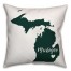 Green and White Michigan Pride 16x16 Spun Poly Pillow