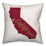 Red and Tan California Pride 16x16 Spun Poly Pillow