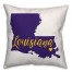 Purple and Yellow Louisiana Pride 16x16 Spun Poly Pillow