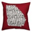 Rust Red Georgia Go Team 16x16 Spun Poly Pillow